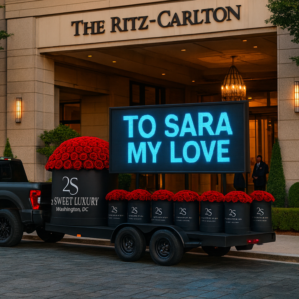 2,000 Rose Box - Including Custom 7 Foot LED Message